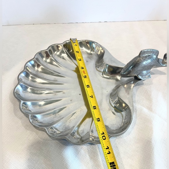 Pewtarex Serving Platter Scallop Shell and Fish Handle - Picture 12 of 13
